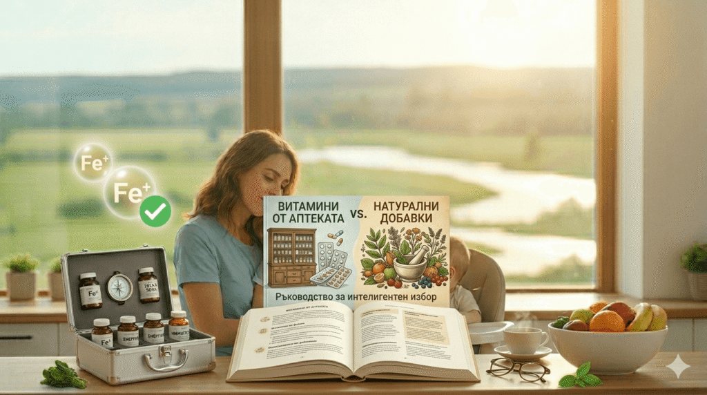 картинка: витамини от аптеката срещу натурални съставки